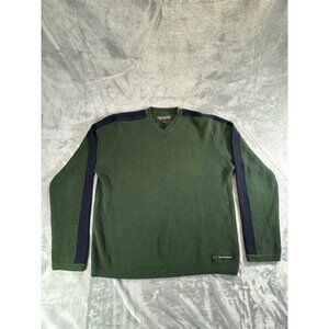 Abercrombie and Fitch Sweater men's Large  Green/Black V-Neck Sweater Large